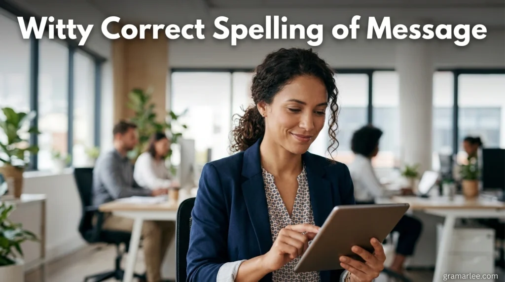 Correct spelling of message