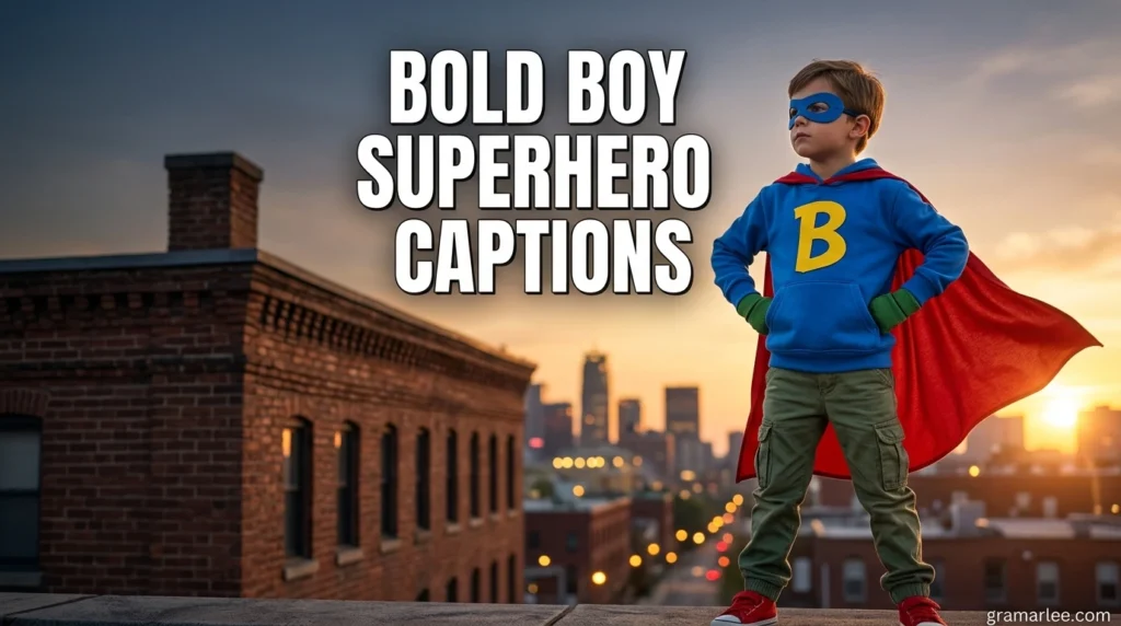 Bold boy superhero captions