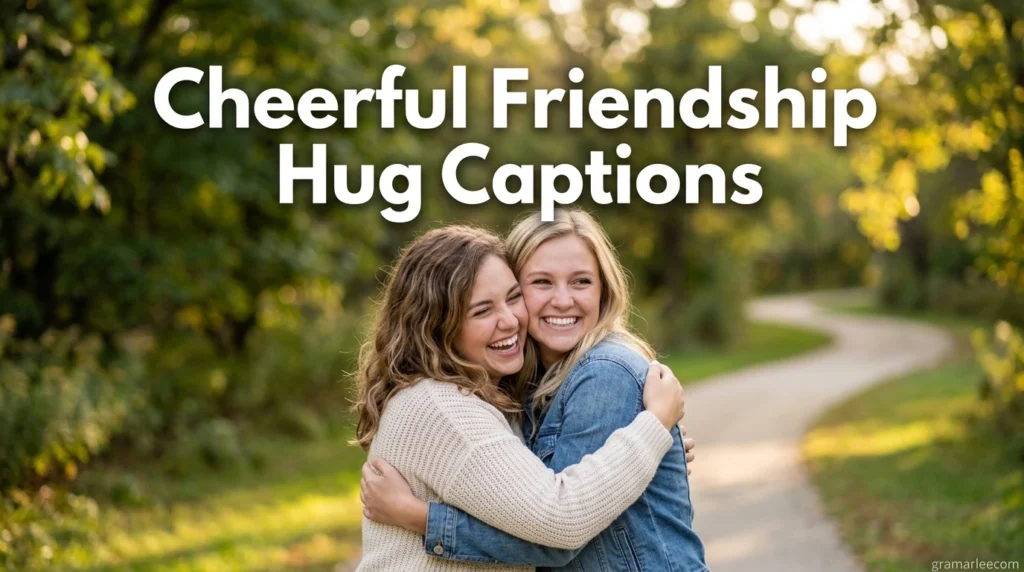 Cheerful Friendship Hug Captions