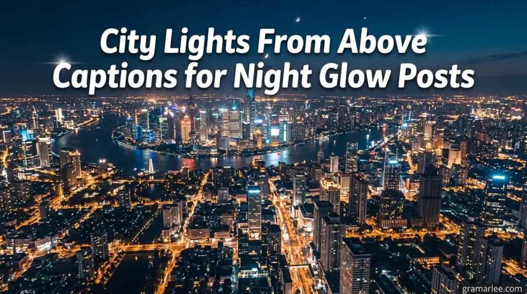City Lights From Above Captions for Night Glow Posts