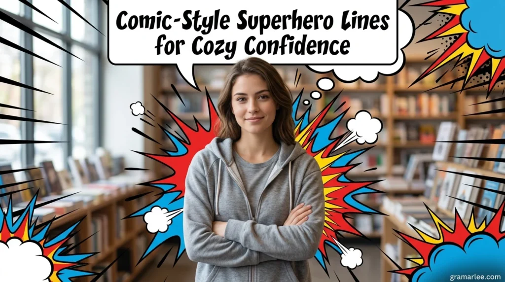 Comic-Style Superhero Lines for Cozy Confidence