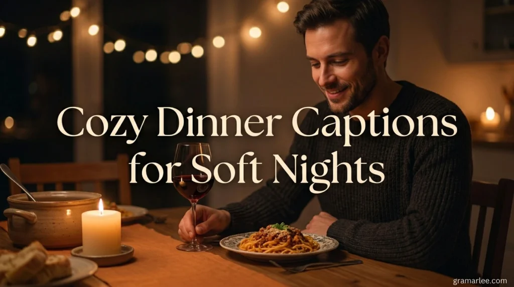 Cozy Dinner Captions for Soft Nights