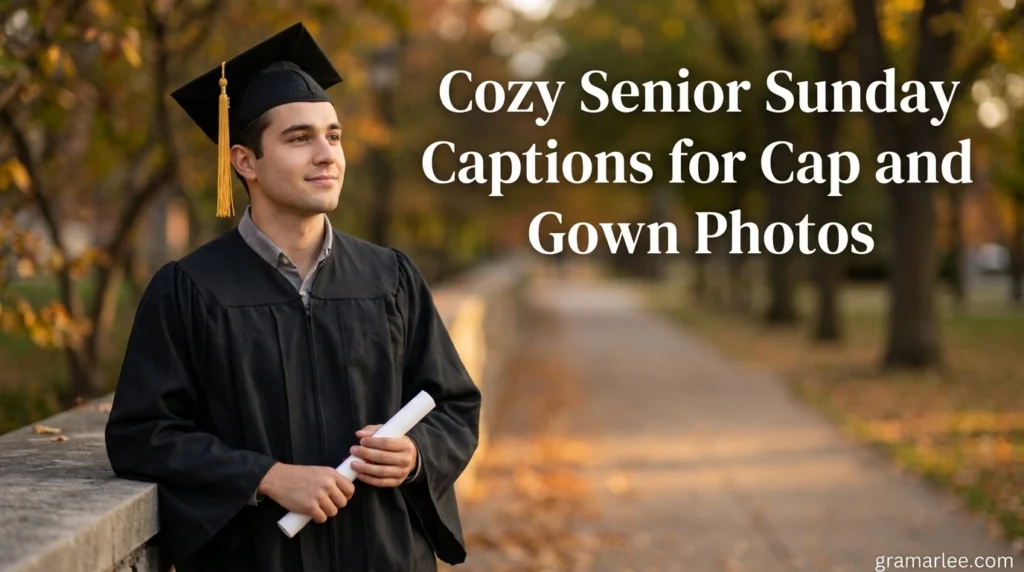 Cozy Senior Sunday Captions for Cap and Gown Photos