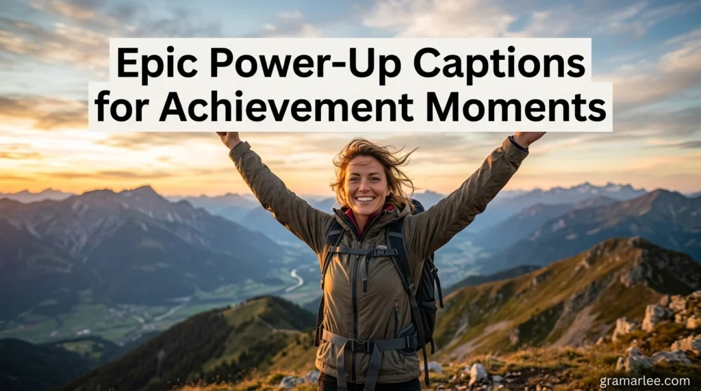 Epic Power-Up Captions for Achievement Moments