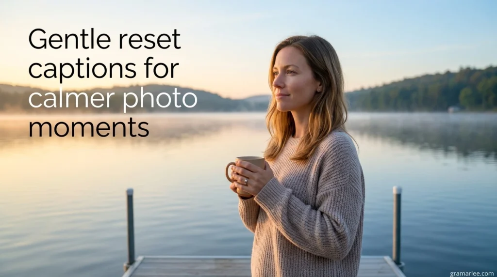 Gentle reset captions for calmer photo moments