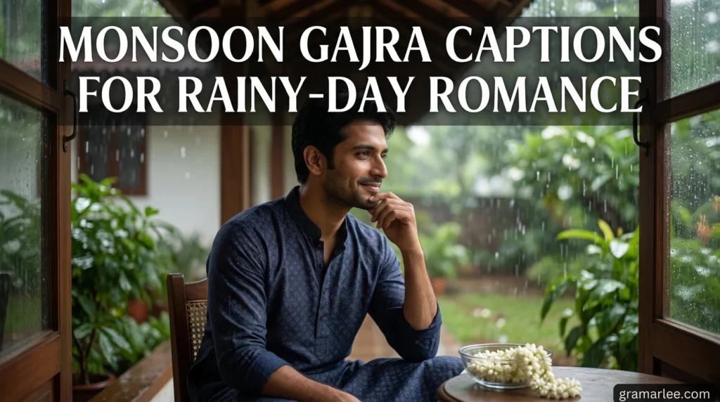 Monsoon Gajra Captions for Rainy-Day Romance